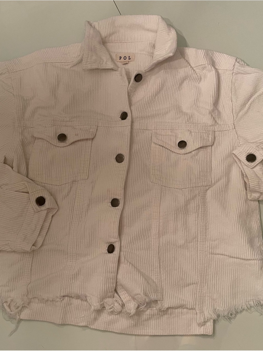 POL Light Pink Corduroy Jean Jacket